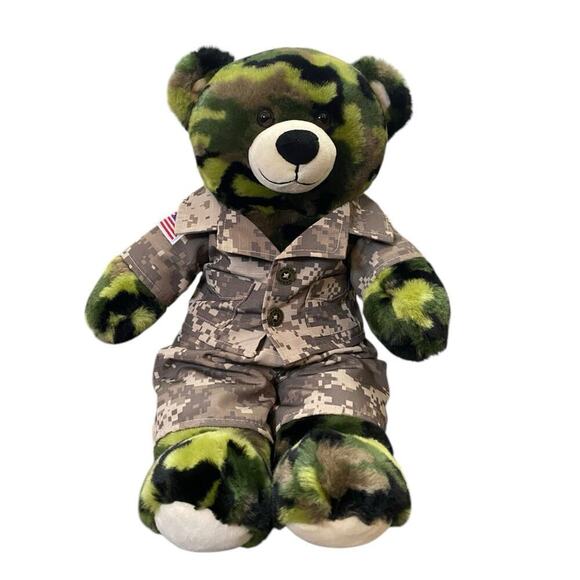 Build A Bear Camouflage Military Bear 16" Stuffed Animal - Picture 1 of 2